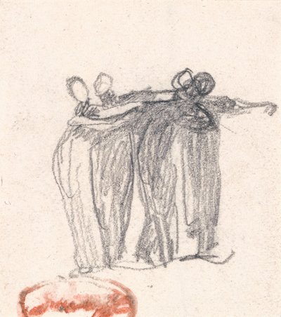 抱きしめる4人の女性のグループ 作： George Romney